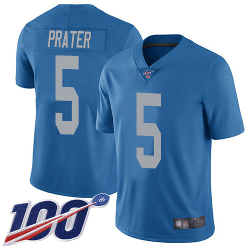Detroit Lions Limited Blue Men Matt Prater Alternate Jersey NFL Football #5 100th Season Vapor Untouchable
